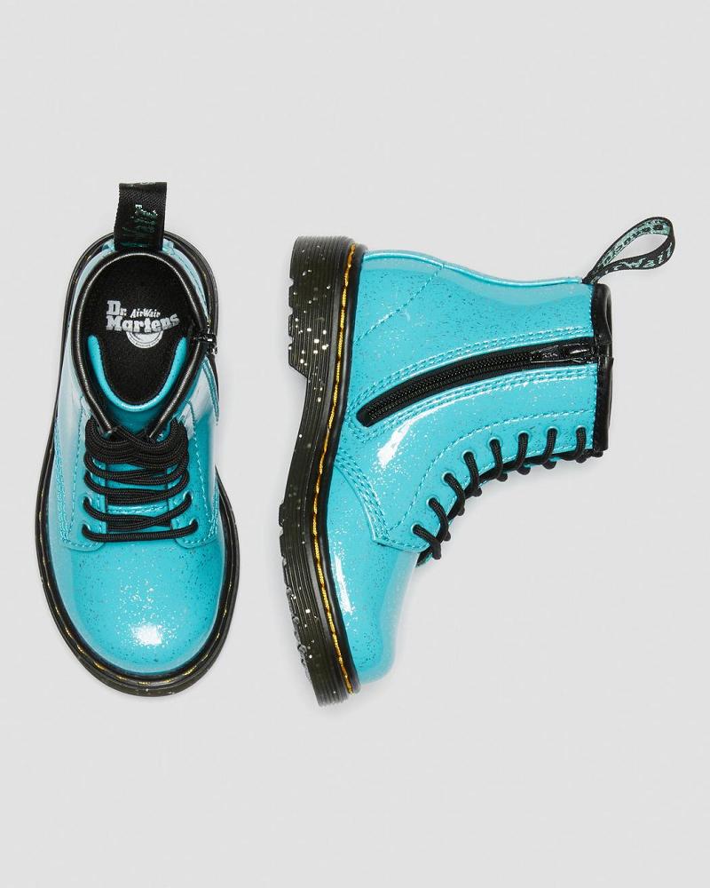 Kids' Dr Martens Toddler 1460 Glitter Lace Up Boots Turquoise | AU 693CTV